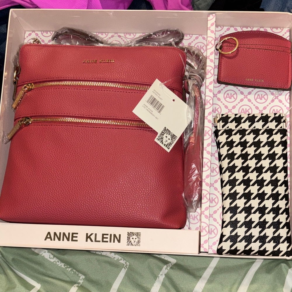 Anne Klein Rose Crossbody Bag Trio